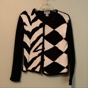 Like new, black & winter white sweater, Medium